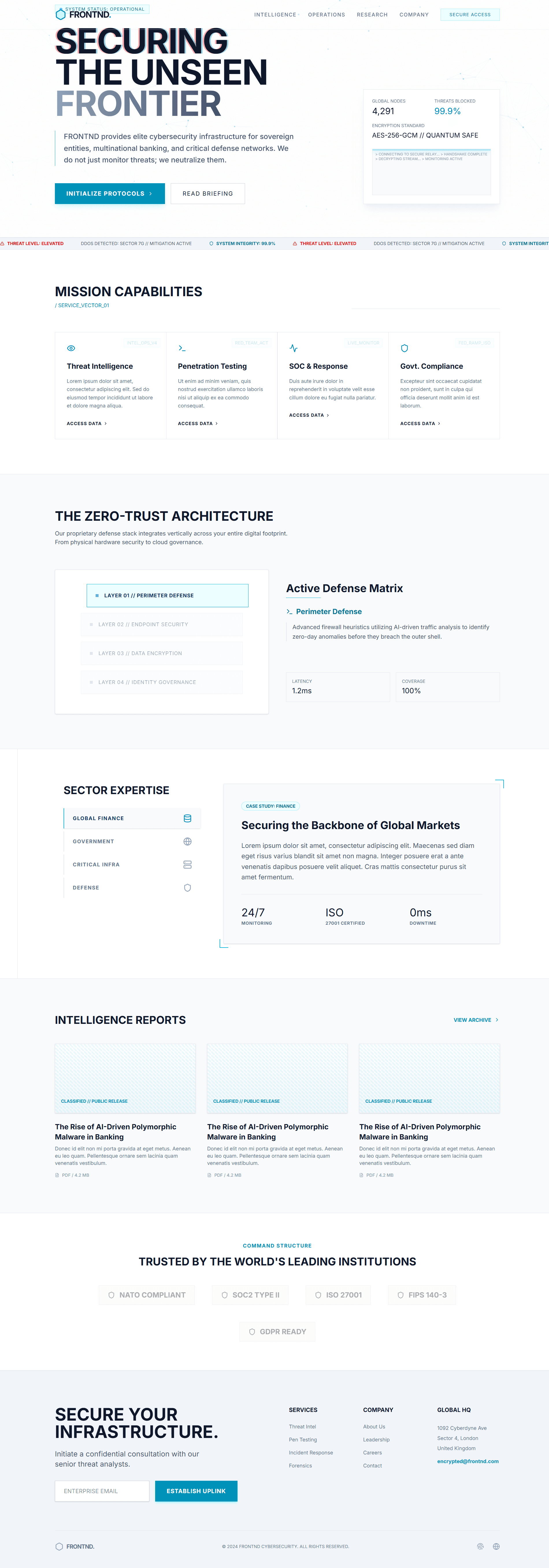 Screenshot of Cyber Security website