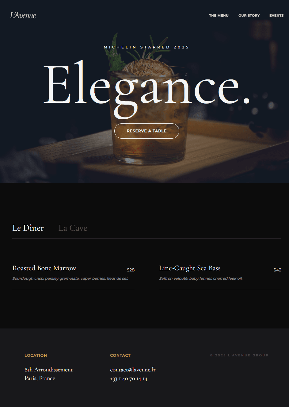 Screenshot of Premium Restaurant website